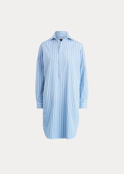Camisa De Vestir Polo Ralph Lauren Mujer Azules Claro / Blancos - Striped Cotton - FUHPM1985